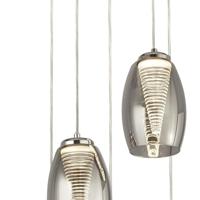 Searchlight 5-lichts vide hanglampCyclone chroom met smoke - 97291-5SM - thumbnail