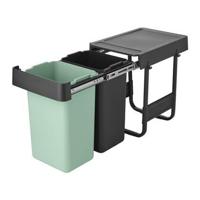 Brabantia Sort & Go Inbouw Prullenbak 2 x 15 L - Jade Green / Dark Grey - thumbnail