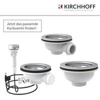 Kirchhoff Kunststof korfventiel, 1 1/2" ET, RVS ventielbeker & zeef Ø114 mm, met 1" overloopaansluiting - 98835340 - thumbnail