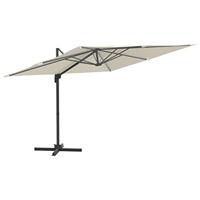 VidaXL Zweefparasol met aluminium paal 300x300 cm zandwit - thumbnail