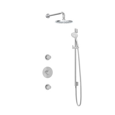 Hotbath Buddy - Inbouw Regendoucheset - 2 Stopkranen - Thermostatisch - Wandarm 35 cm - Hoofddouche 200 mm - Ronde Handdouche 3 Standen - Glijstang 900 mm - Waterbesparend - V01