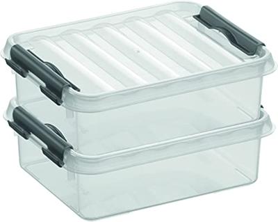 Sunware Q-Line Opbergbox 1L Transparant/Zilver