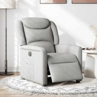 Fauteuil elektrisch verstelbaar stof wolk grijs - thumbnail