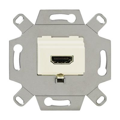 Busch-Jaeger HDMI-aansluitdoos met schroefklemmen en trekontlasting, crèmewit