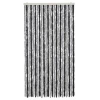 Vliegengordijn 100x220 cm chenille grijs en zwart - thumbnail