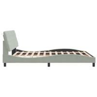 Bedframe met LED-verlichting fluweel lichtgrijs 160x200 cm - thumbnail