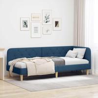 Hoekbedframe met hoofdeinde Blauw 80 x 200 cm Stof - thumbnail