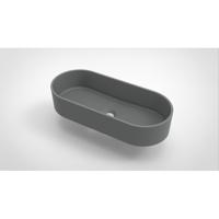 Opbouw Waskom Arcqua Case Ovaal 60x26 cm Mat Grijs Arcqua - thumbnail