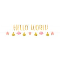 2 Slingers Hello World Roze/Goud - thumbnail