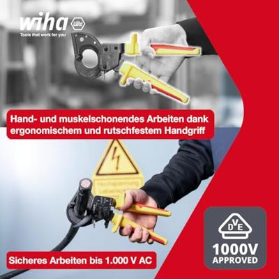 Wiha 46674 Kabelsnijder Geschikt voor (striptechniek) Aluminium- en koperkabel, een- en meerdraads 34 mm 300 mm² - thumbnail