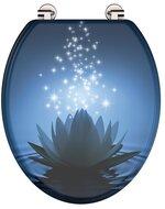 MDF WC-bril WATER LILY lange levensduur: extreem onbreekbaar en krasbestendig eenvoudig schoon te maken dankzij het gladde oppervlak eenvoudige installatie: compleet bevestigingsmateriaal inbegr - thumbnail