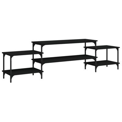 Tv-meubel 197x35x52 cm bewerkt hout zwart
