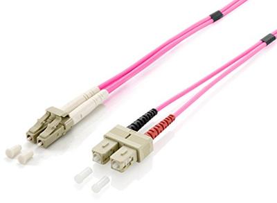 Equip LWL-patchkabel glasvezel kabel LC->SC 50/125mμ 3,00m Multimode Duplex Paars Polybag