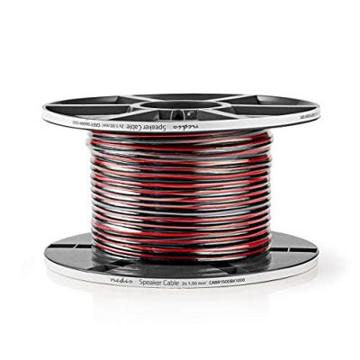 Speaker-Kabel | 2x 1,50 mm2 | 100 m | Op Rol | Zwart/Rood