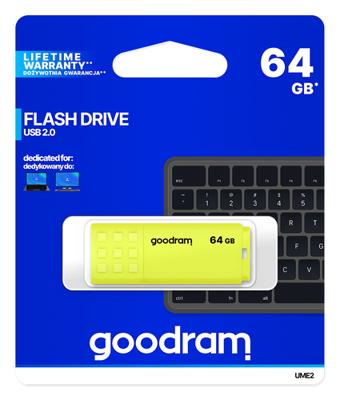 Goodram UME2-0640Y0R1 USB flash drive 64 GB USB Type-A 2.0 Geel - thumbnail