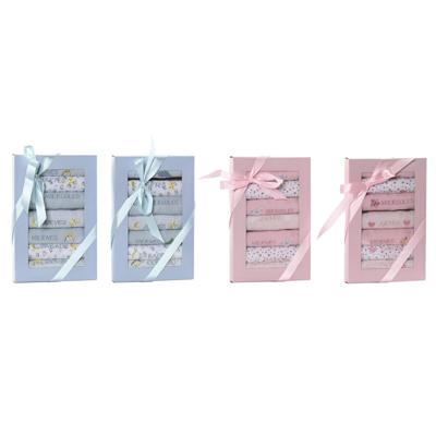 Slabbetjesset Home ESPRIT Blauw Roze Katoen 19 x 29 x 3 cm (4 Stuks)