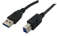 USB3.0 A naar USB3.0 B Kabel 2 Meter - Zwart - thumbnail