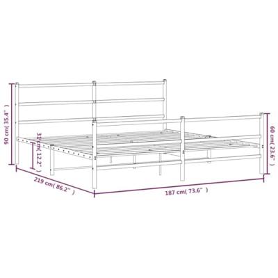 Bedframe met hoofd- en voeteneinde metaal wit 183x213 cm Bedframe met hoofd- en voeteneinde metaal wit 183x213 cm