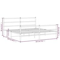 Bedframe met hoofd- en voeteneindemetaal wit 183x213 cm - thumbnail