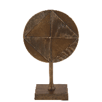 Decoratie op voet Ricco klein vintage brons - thumbnail