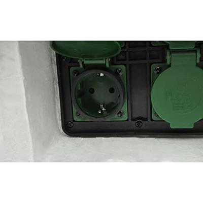 VidaXL Tuinstopcontact 4 ingangen waterproof resin wit - thumbnail