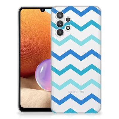 Samsung Galaxy A32 4G | A32 5G Enterprise Editie | TPU bumper | Zigzag Blauw