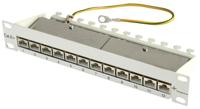 TELEGÄRTNER J02022A0057 Patch Panel Cat.6A (diep) 1HE 12x RJ45 lichtgrijs - thumbnail