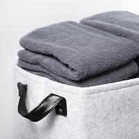 QUVIO Opbergmand Vilt - Grijs - Set van 2 - thumbnail