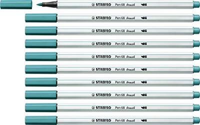 Brushstift stabilo pen 68/51 turquoiseblauw | 10 stuks