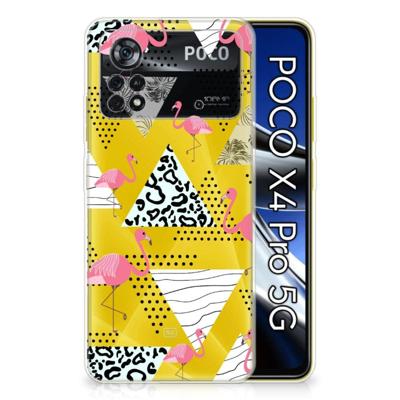 Xiaomi Poco X4 Pro 5G | TPU Hoesje | Flamingo Triangle