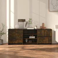 3 st Dressoirs bewerkt hout gerookt eikenkleurig - thumbnail