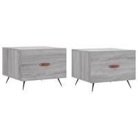 Salontafels 2 st 50x50x40 cm bewerkt hout grijs sonoma eiken - thumbnail