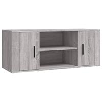 Tv-meubel 100x35x40 cm bewerkt hout grijs sonoma eikenkleurig - thumbnail