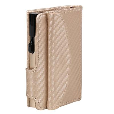 Juscha JU-963407 Pasjeshouder Clicksafe RFID Kunstleer Carbon Champ 8 Pasjes Met Opbergvak Voor Muntgeld