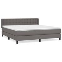 Boxspring met matras kunstleer grijs 180x200 cm - thumbnail