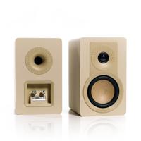 DALI KUPID Premium compacte passieve hifi-plankluidspreker, 2-weg design met 4,5 inch woofer en 1 inch tweeter, inclusief wandhouder (paar) - karamel wit - thumbnail