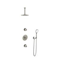 Hotbath Buddy - Inbouw Regendoucheset - 2 Stopkranen - Thermostatisch - Plafondbuis 15 cm - Hoofddouche 200 mm - Ronde Handdouche 3 Standen - Waterbesparend - V02 - thumbnail