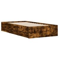 Bedframe met lades bewerkt hout gerookt eikenkleurig 90x190 cm - thumbnail