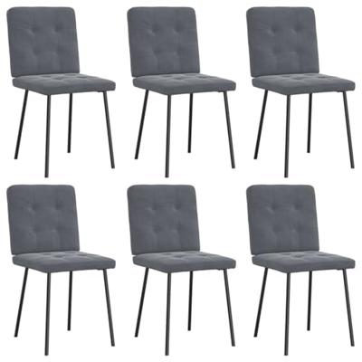 Eetkamerstoelen 6 st fluweel donkergrijs