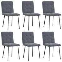 Eetkamerstoelen 6 st fluweel donkergrijs - thumbnail