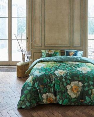 Beddinghouse Beddinghouse x Van Gogh dekbedovertrek Wild roses zeegroen 140x200/220