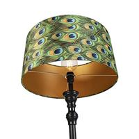 QAZQA Vloerlamp zwart met velours kap pauw goud 50 cm - Classico - thumbnail