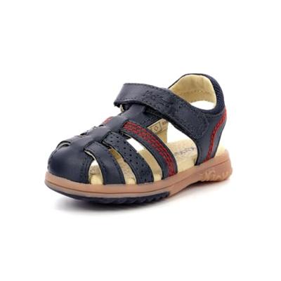 Leren jongenssandalen Platinium KICKERS® marineblauw