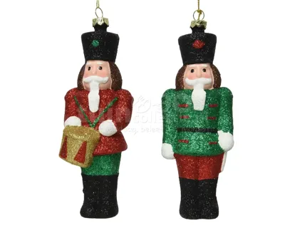 Kerstornament Notenkraker Glitter Assorti 1st
