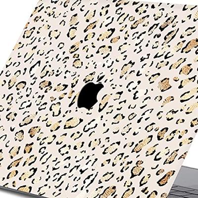 Lunso MacBook Air 13 inch (2018-2019) cover hoes - case - Leopard Rose Gold