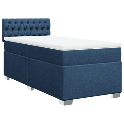 Boxspring met matras stof blauw 100x200 cm