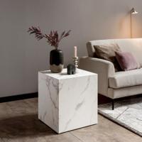 Artistiq Bijzettafel 'Marlenne' Marmerlook, 45 x 45cm, kleur Wit - thumbnail
