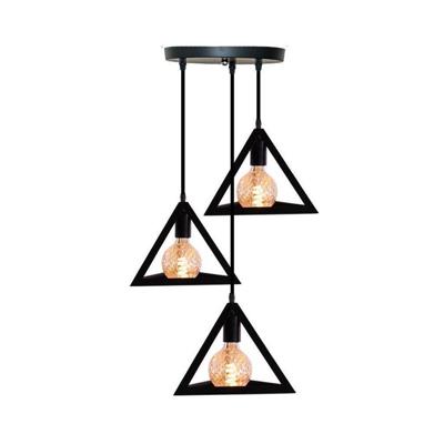 Homestyle Pro mk022-b industriële pyramide hanglampen zwart/metaal