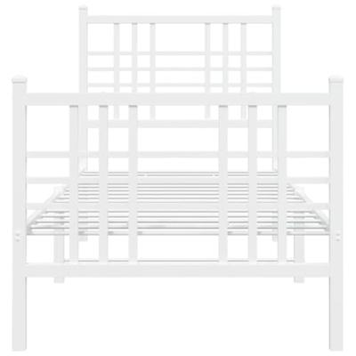 Bedframe met hoofd- en voeteneinde metaal wit 75x190 cm