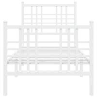 Bedframe met hoofd- en voeteneinde metaal wit 75x190 cm - thumbnail